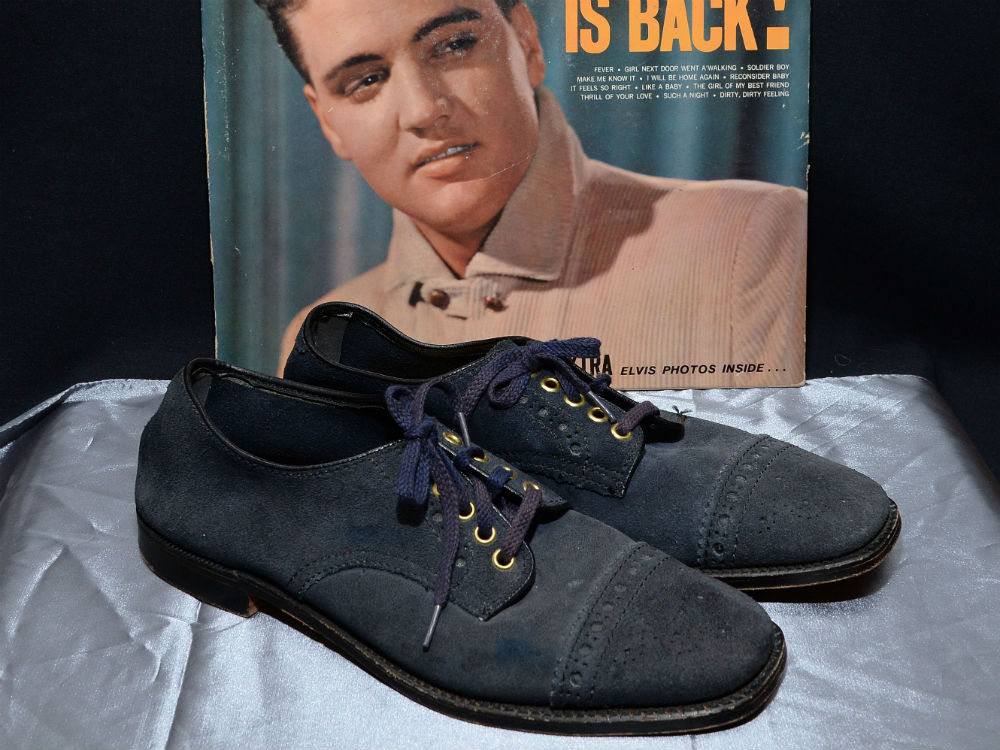 Elvis Presley’s Actual Blue Suede Shoes Sell For HOW MUCH At Auction