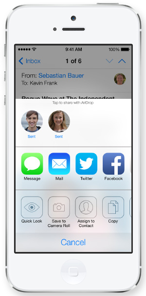 Apple iOS 7 Air Drop