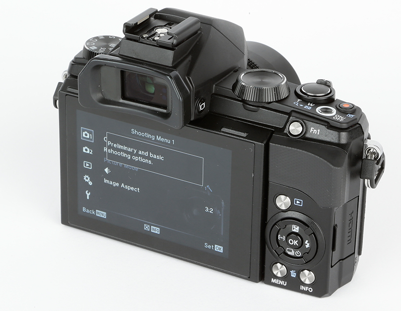 Olympus Stylus 1 rear angle view