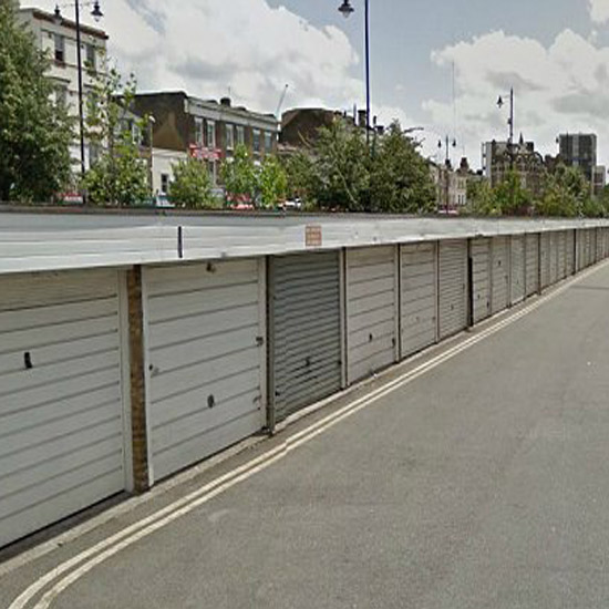 Time for a facelift: Turning disused garages into pop-up homes is expected to cost around £13,000 each and will be assembled by apprentices \ Google