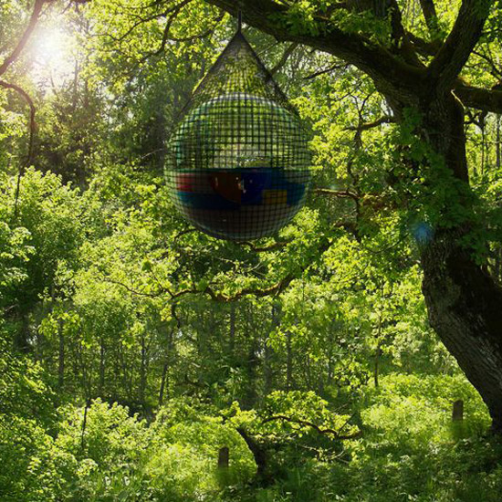 Hanging around: A specially-designed net allows the Cocoon 1 to be hung from trees although we're not quite sure how you'd get in or out \ Micasa Lab, REX Features