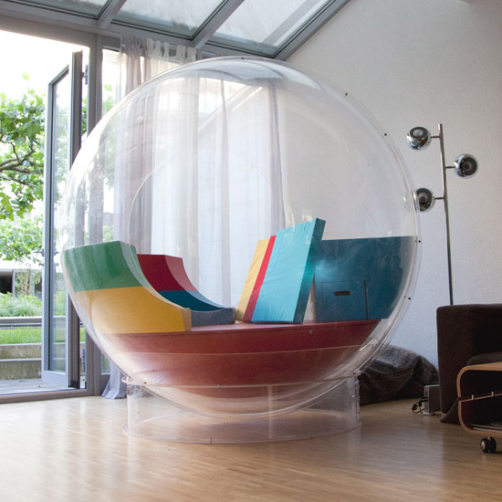 Who'd live in a pod like this? The transparent cocoons are 180cm diameter and can be used for different functions by the addition of specially-designed modules \ Micasa Lab, REX Features
