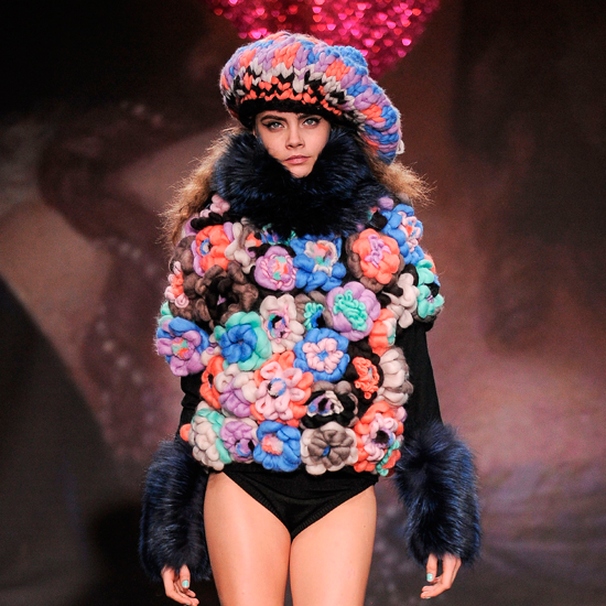 Feeling chilly? Model of the moment Cara Delevigne working some serious florals at London Fashion week\PixelFormula/SIPA/Rex Features