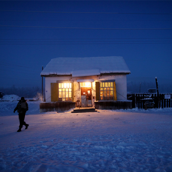 Only shop in the village: It's definitely no Tesco, but this solitary building is the only shop in town with reindeer and horsemeat flying off the shelves \ Amos Chapple/Rex Features